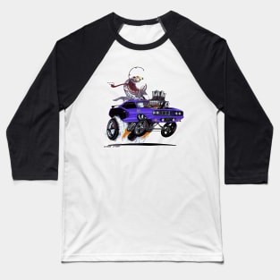 FISHTAILIN 1971 HEMI 'cuda Purple Baseball T-Shirt